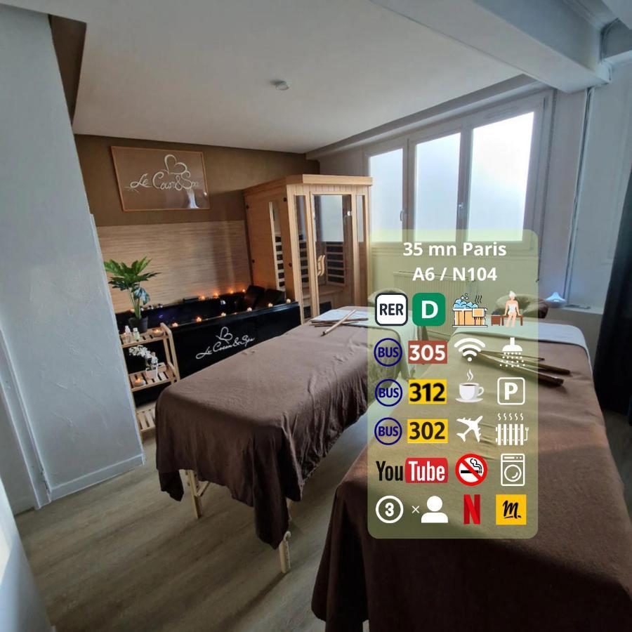 Derniere Reservations Avant Indisponibilite En Septembre Pour 12 Mois, Illimites Jacuzzi Spa Bain A Remous Interieur, Sauna Interieur, Parking Reserve, Vue Et Acces Parc, Prestations Uniques, 1Er Etage Corbeil-Essonnes Exteriér fotografie